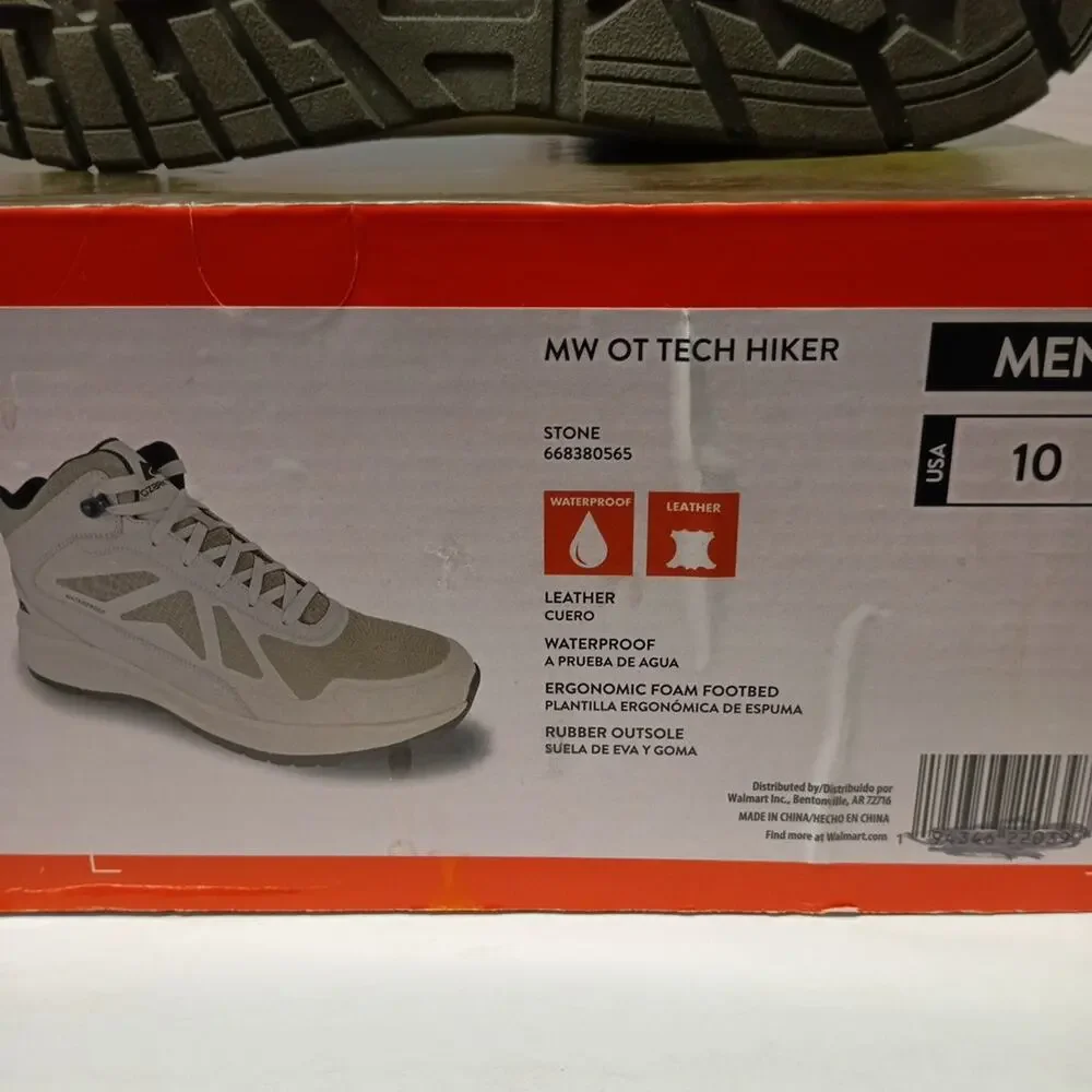Men’s size 10 Ozark Trail Tech Hiker Waterproof Boots‎ Stone